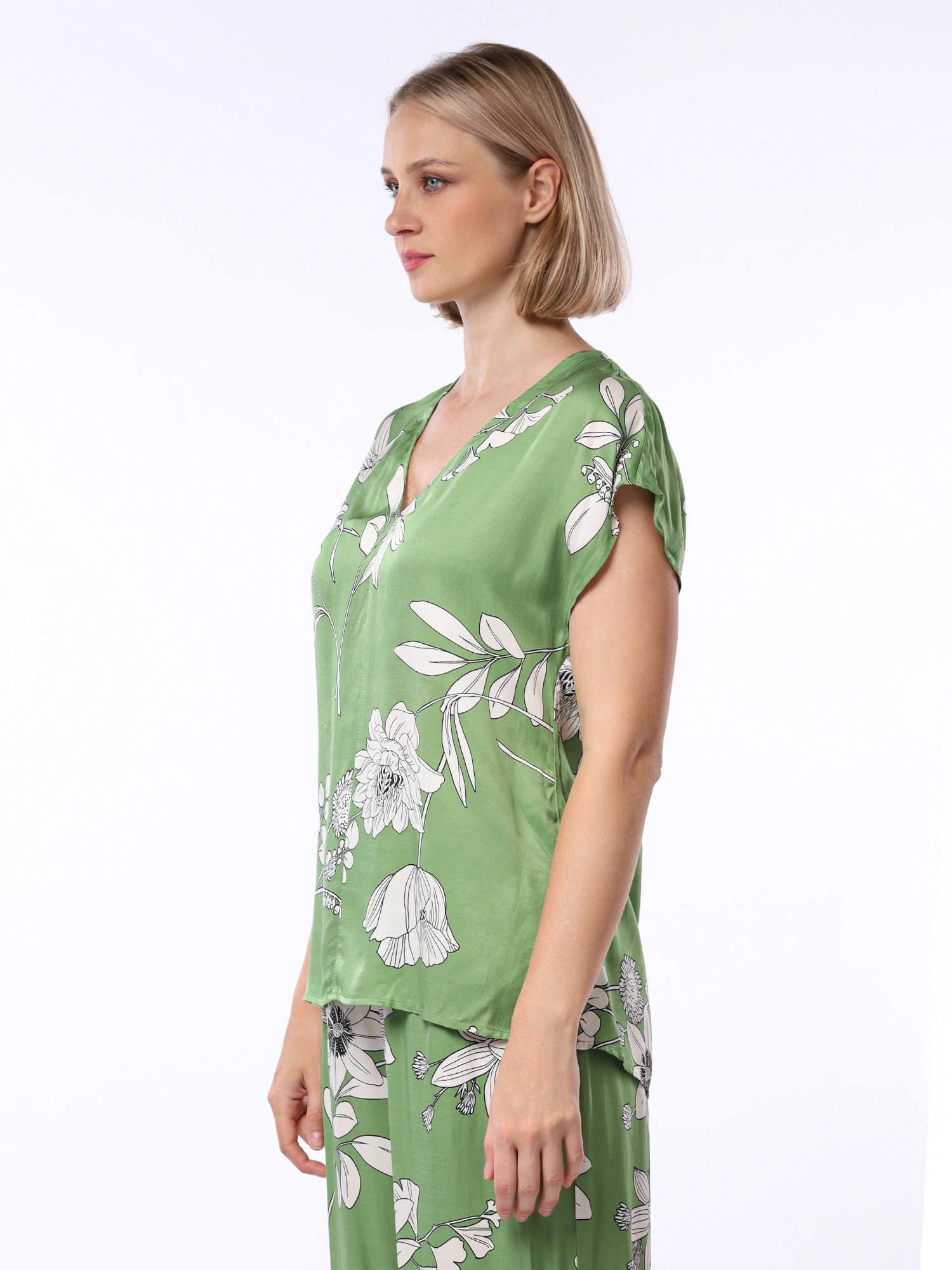 Блуза с принтом прямого кроя